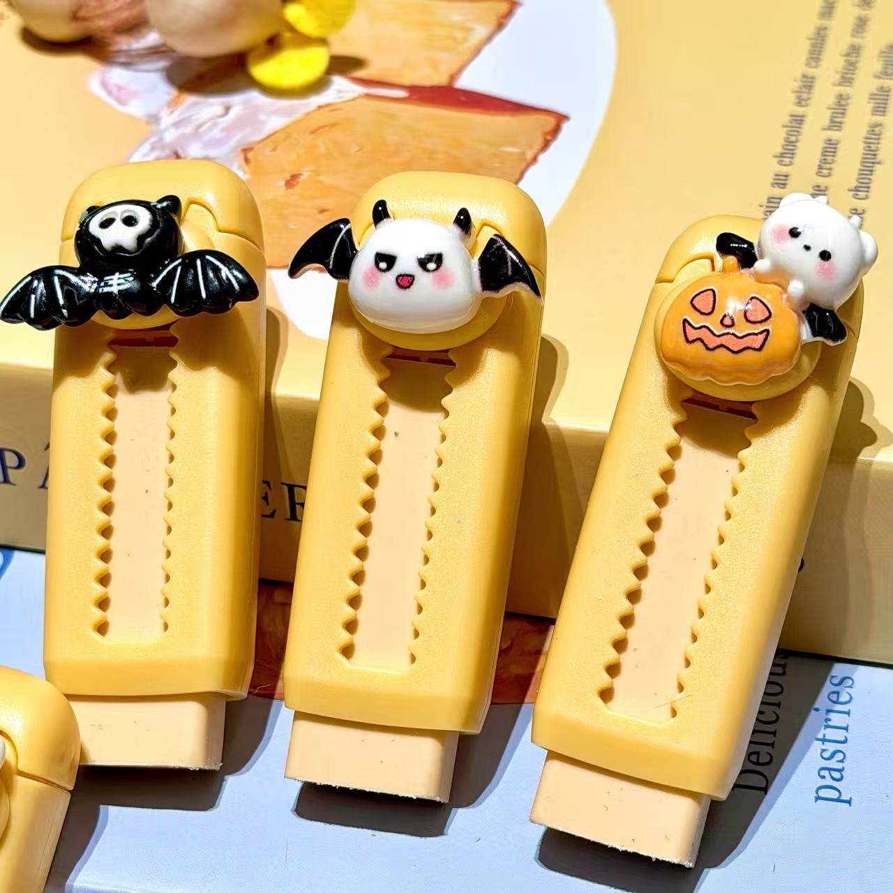 Creativo Halloween push-pull goma calabaza genio Halloween estudiantes papelería mayorista regalos de vacaciones para niños pequeños