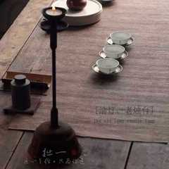 Retro Cast Iron Old Candelabra Chinese Zen Tea Ceremony Lamp Tea Room Homestay Decor Chibi Style Floor Lamp Candlestick