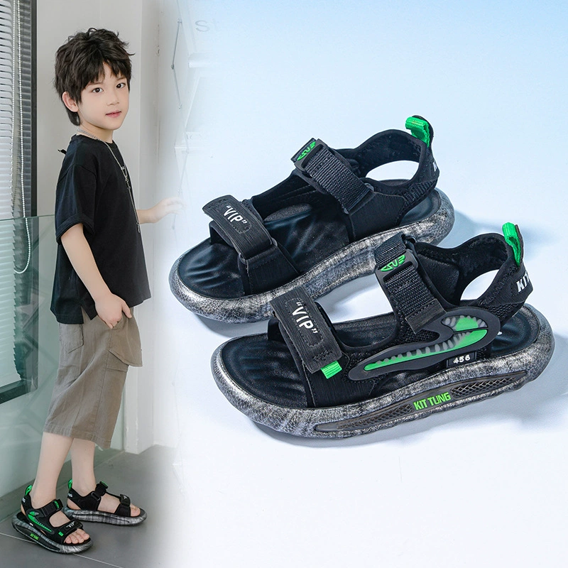 Детские сандалии липучки повседневная обувь для мальчиков летняя новая нескользящая мягкая подошва