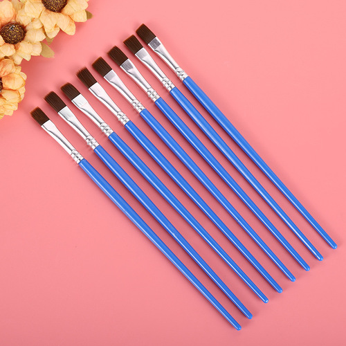 Digital oil painting brush, nylon plastic flat tip fine line brush, children's DIY plaster ceramic coloring paint brush grinding brush