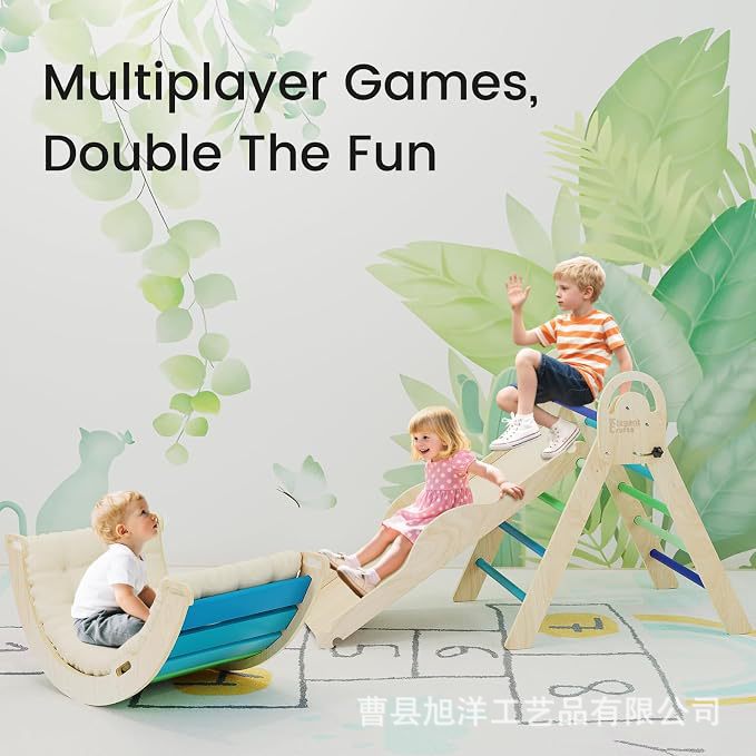 Cross-border early education children's wooden balance perception system training set wooden single-plank bridge educational toy