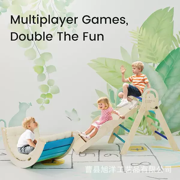 Cross-border early education children's wooden balance perception system training set wooden single-plank bridge educational toy