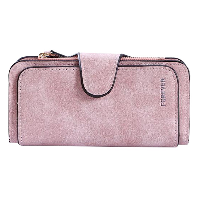 New Buckle Women's Korean Style Wallet Large 70% off Fashion Women's Bag Multi-Card Slot Women's Wallet Frosted Two-Color Fabric