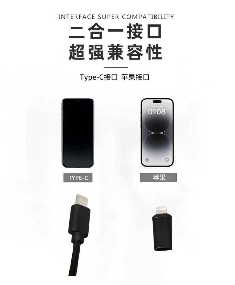 Endoscope Industrial Inspection Automotive Machinery Home Appliance Pipe Inspection Support Apple Android Smartphone Camera
