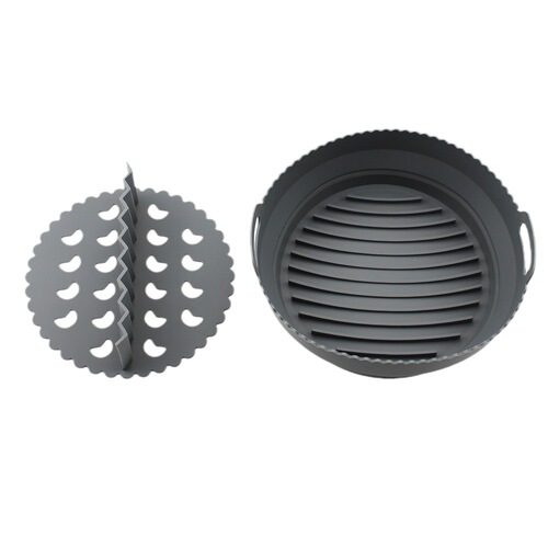 Cross-border new product air fryer mat tray with divider round 8.5 inches