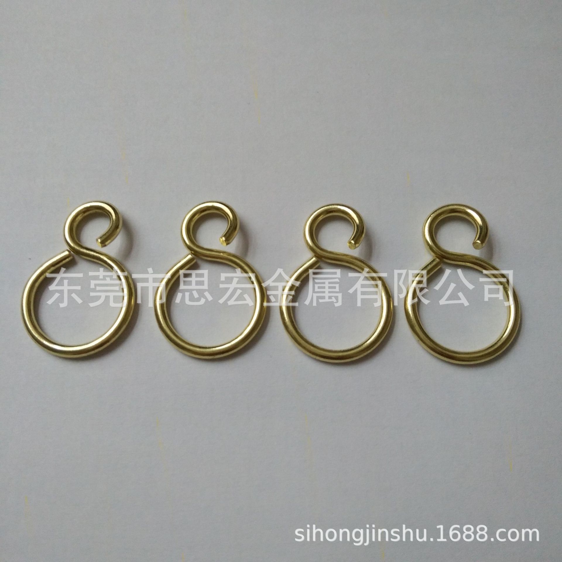 纯手工制作环保铜材质S钩 厨卫S形双头挂钩 多功能创意黄铜S钩