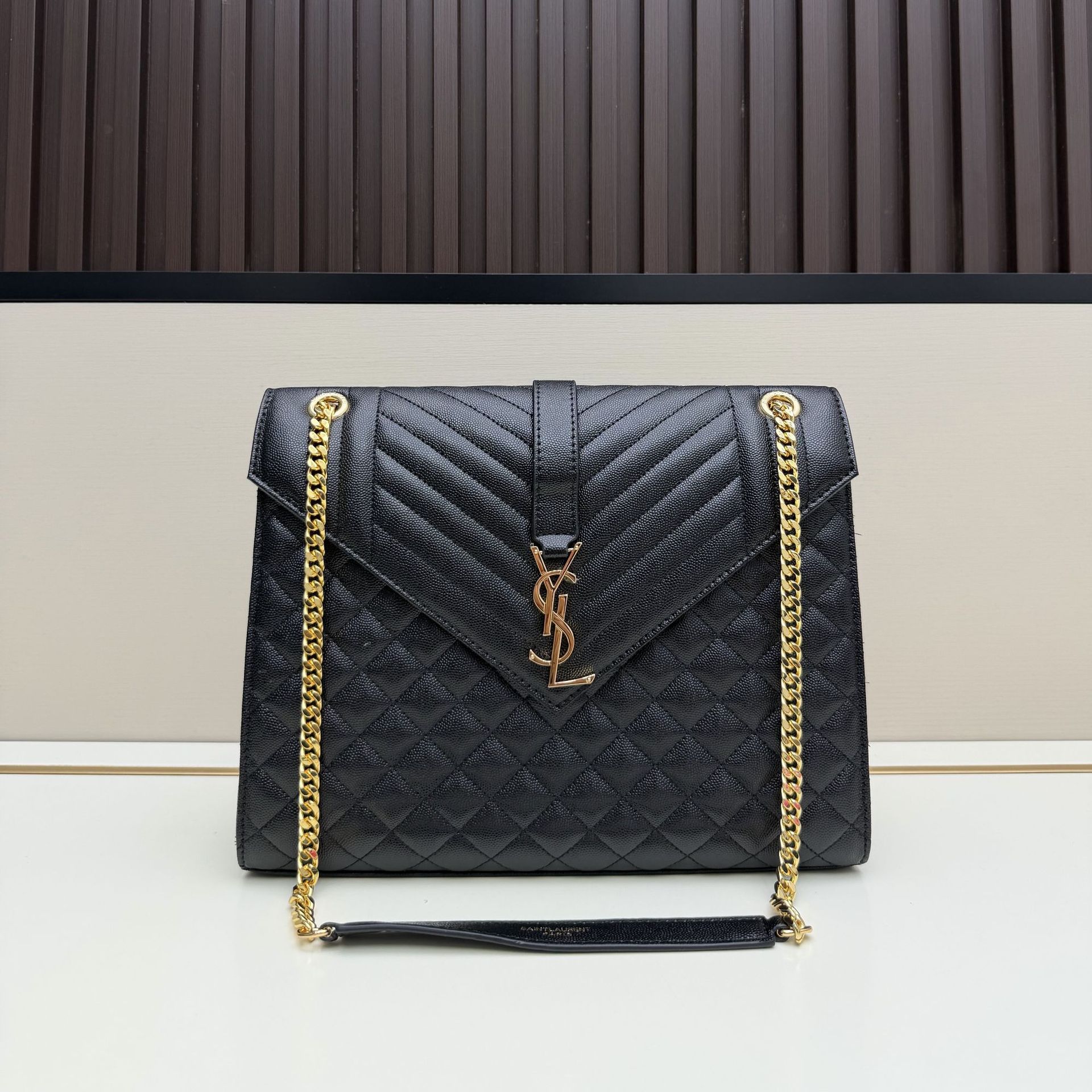 链条菱格腋下单肩包新款SaintLaurent&SLP球纹斜挎包女士包