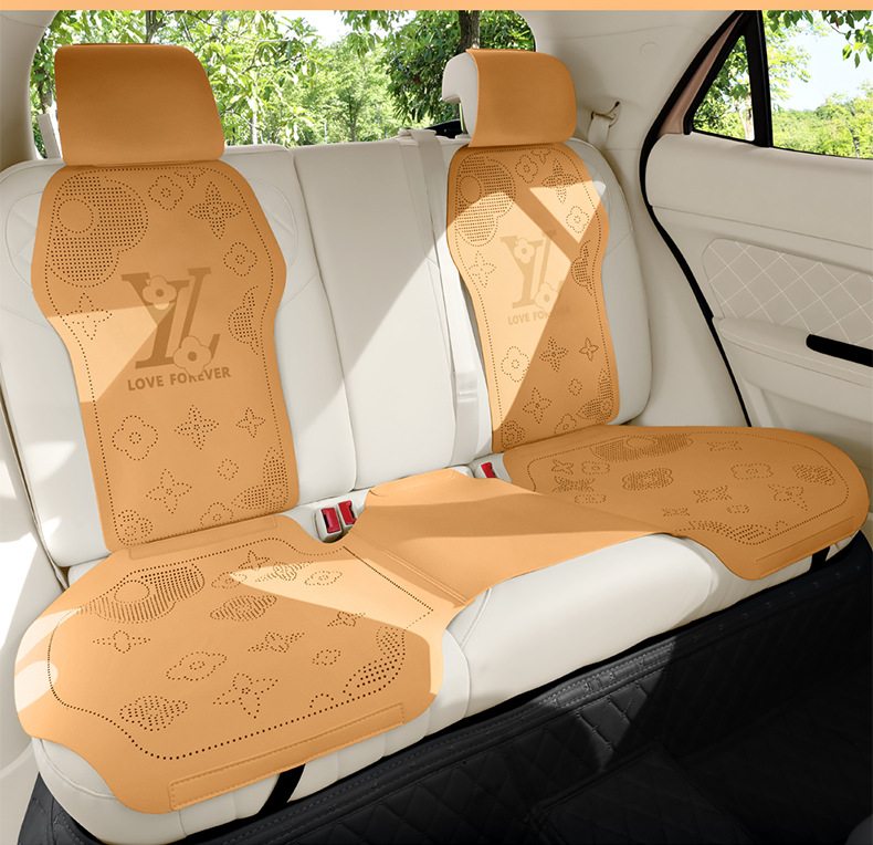 26 Types of Car-Specific Three-Piece Set of All-Season Suede Non-Slip Breathable Seat Covers for Driver, Passenger, and Rear Seats
