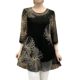 Mother's Summer Dress plus size Round Neck Loose Small Shirt High Elastic Mesh Print New Elegant Slim Look Long T-Shirt