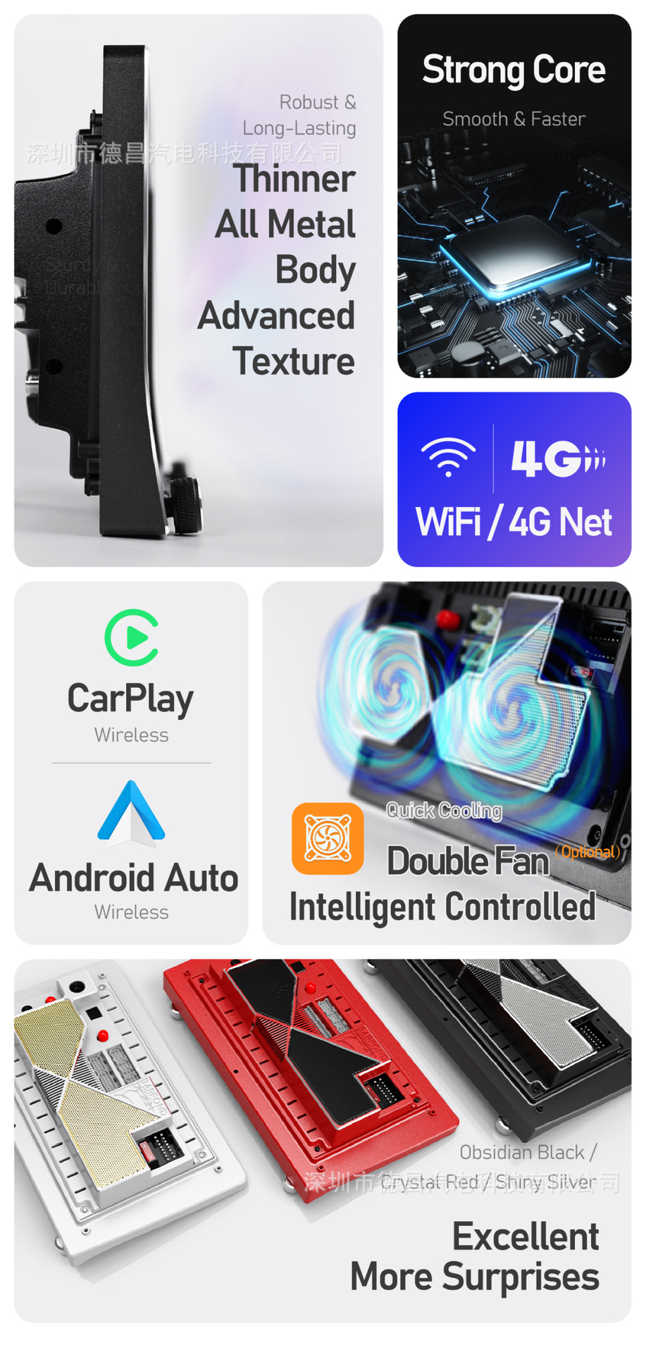 Cross-Border 9inch Universal Host Navigation Dual-Knob Car Display Carplay Android Car Radio Player