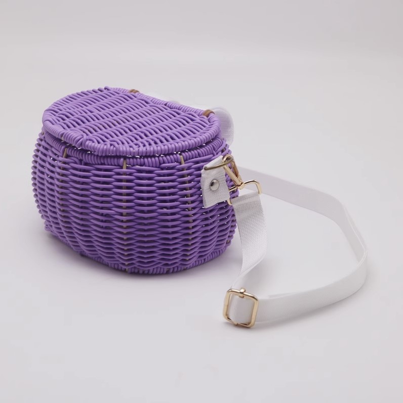 Cesta de ratán pequeña estilo INS, cesta de bicicleta para niños, bolso bandolera de un solo hombro, cesta de juguetes tejida, cesta de almacenamiento