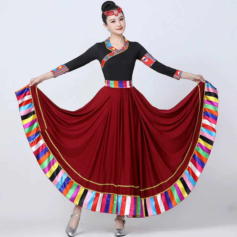 Тибетские танцевальные костюмы Клуортские танцевальные костюмы Новый набор национальных стилей сценических упражнений