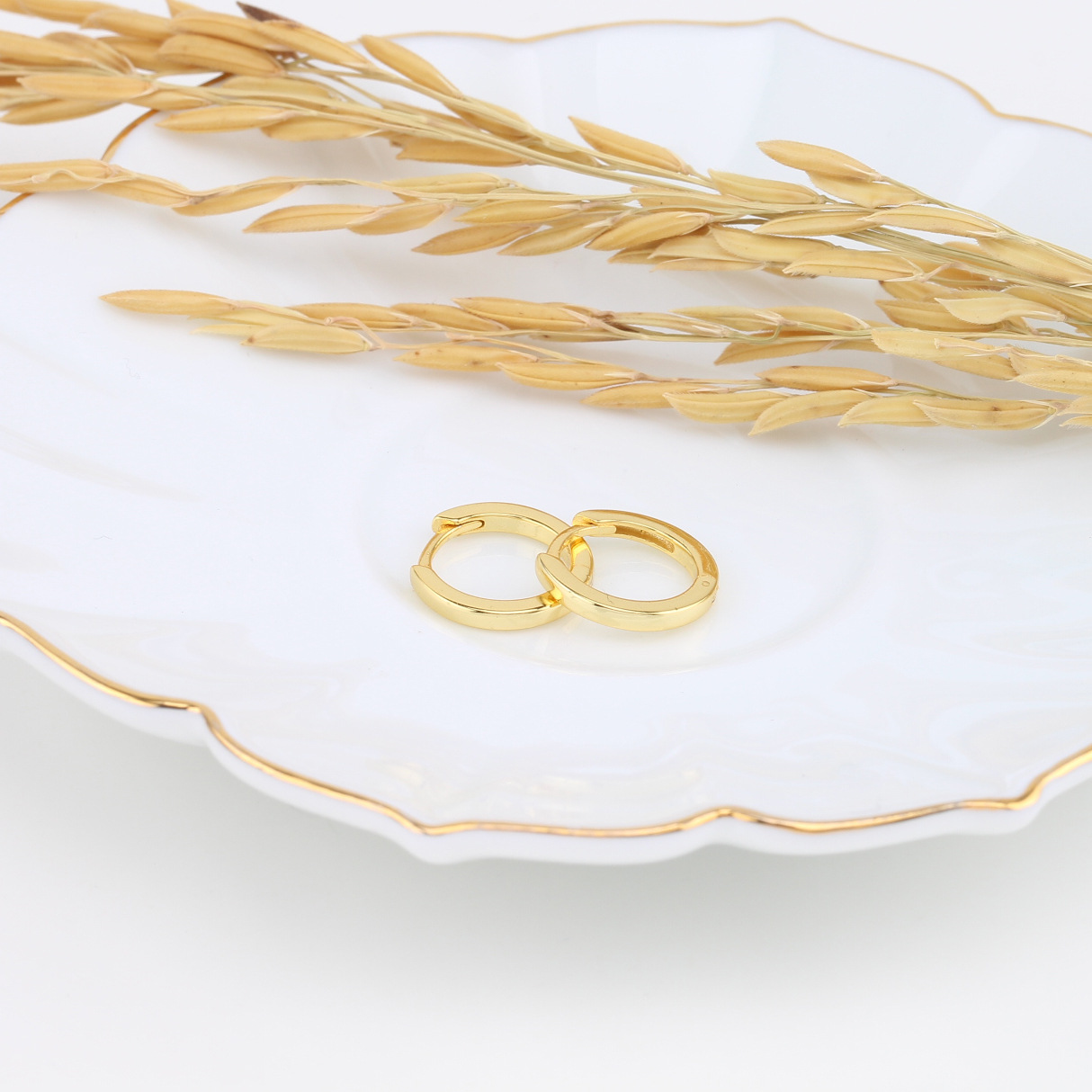 Round, Solid Color Pattern Women'S Gender 1 Pair 925 Sterling Silver Round Solid Color Earrings