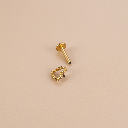 F136 titanium love butterfly snake-shaped inner tooth screw lip nail rod ear bone nail fashion G23 titanium piercing jewelry