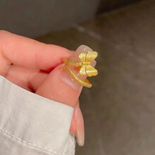 新款爱情灵药做旧金色蝴蝶蛇戒指女2024新款灵蛇开口戒子送女朋友