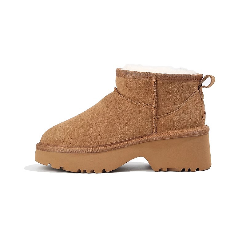 Nouvelles bottes courtes sirène à semelles épaisses Bottes de neige pour femmes Fourrure Un tube court Hiver avec des chaussures en coton pour femmes_voghion.com