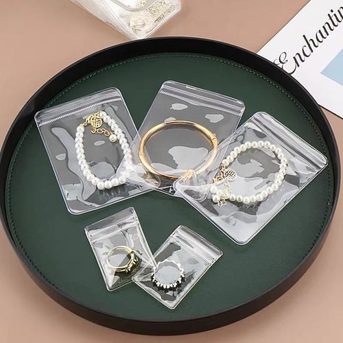 Convenient PVC Jewelry Storage Bag, Decorative Anti-Oxidation Earrings Necklace Bracelet Dustproof Bag, Thick Transparent Sealed Bag