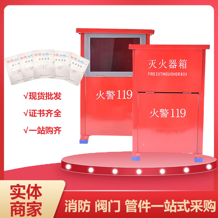 广东批发灭火器箱4kg箱4公斤干粉4kg*2捷晟消防箱不锈钢家用