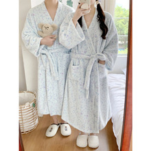 2025冬季新款情侣睡衣韩版宽松长袖休闲家居服睡袍