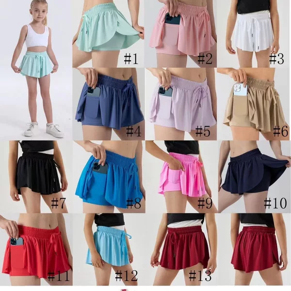 Cross-border children's shorts, popular matching outfits for parents and kids, running and tennis shorts, girls' athletic shorts with pockets