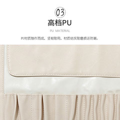 【Classic Style】12/18/24 Piece Quality Makeup Brush Storage Bag Off-White PU Portable Makeup Brush Roll Bag