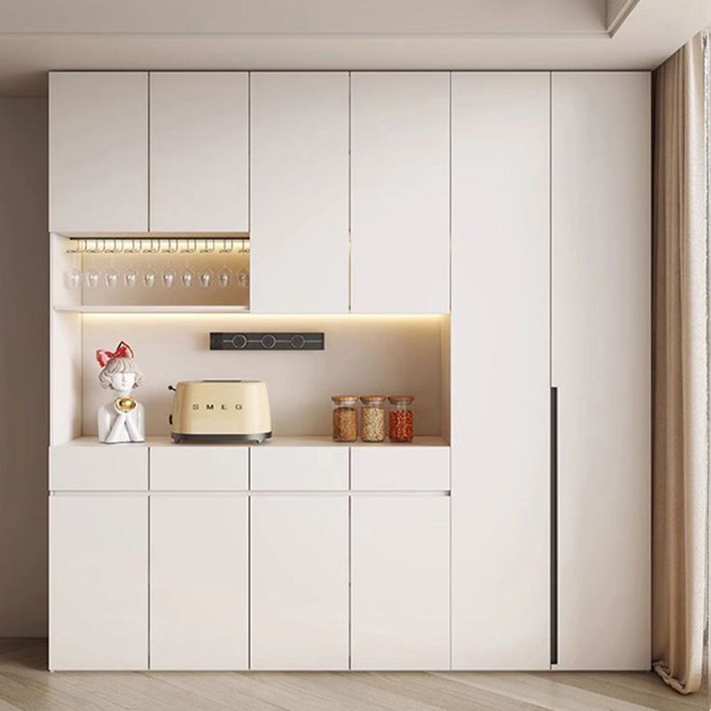 E0 Solid Wood Ecological Board Sideboard Wine High Cabinet Wall Cabinet Living Room 2025 New Storage Multi-Functional Storage Cabinet