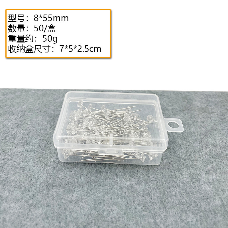 Aguja de posicionamiento de diamante de costura manual de mosaico fijación de perlas agujas de posicionamiento de ropa agujas de caja enlatadas transparentes