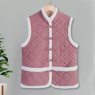 Thickened Vest Women's Winter fleece-lined Thickened Warm Mom's Vest for Middle-aged and Elderly Foreign Style Outer Wearing Vest