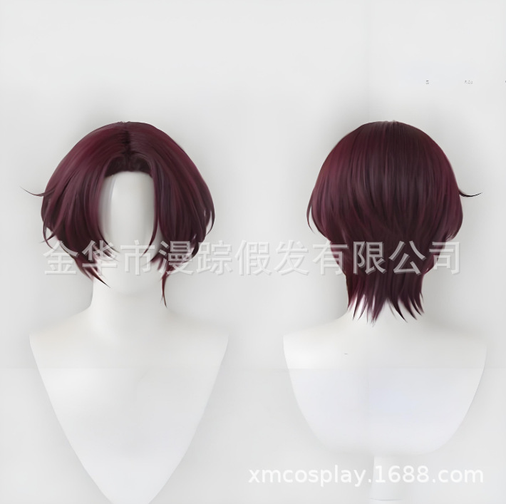 In-Stock Windbreaker Wind Chime Suzhou Falcon Cosplay Wig Dark Red Mixed Color Rose Net In-Stock Windbreaker Wind Chime Suzhou Falcon Cosplay Wig Dark Red Mixed Color Rose Net