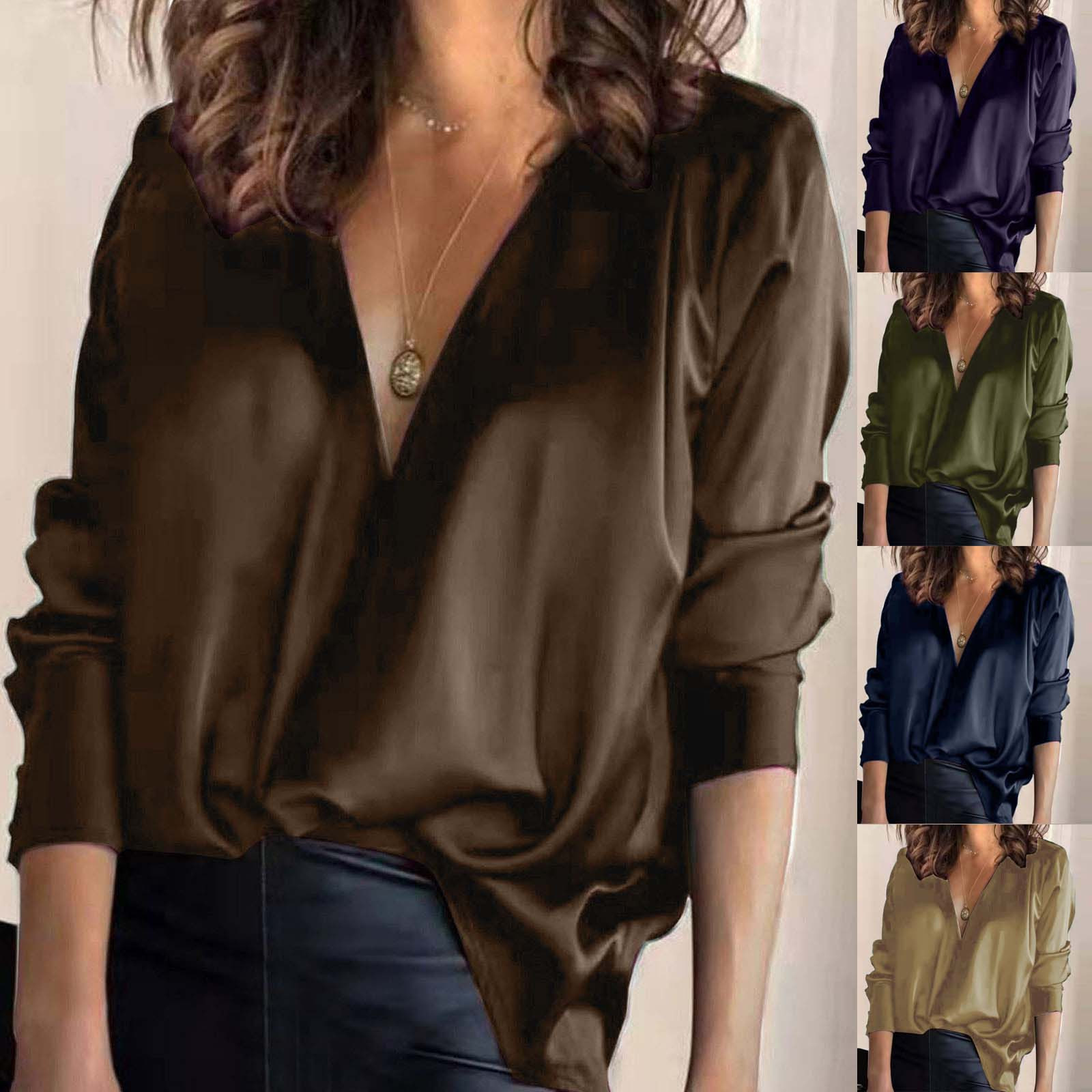 Women's Blouse Long Sleeve Blouses Casual Solid Color display picture 1