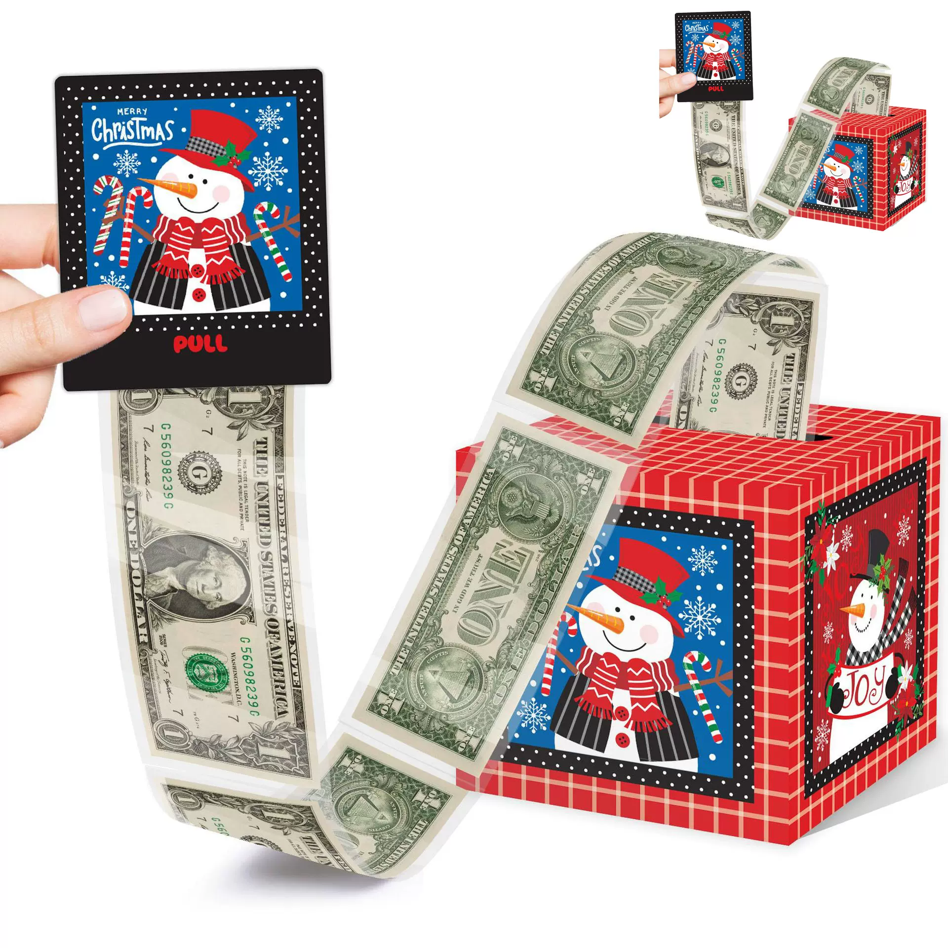 定.制亚马逊创意节日现金抽拉钱盒圣诞节主题派对惊喜布置礼盒