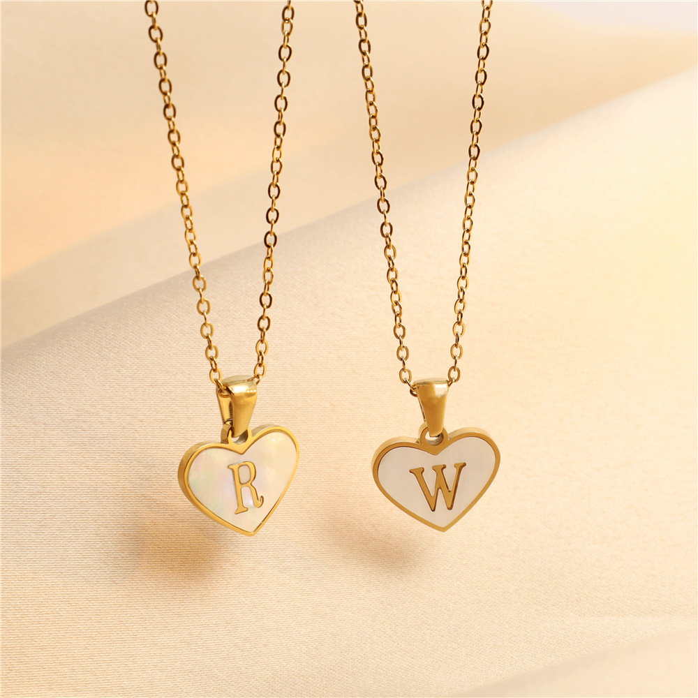 8g Weight 304 Stainless Steel Pendant Material Pendant Necklace Classification 304 Stainless Steel Chain Material cable chain Chain Type 1 Piece Quantity Daily Occasion 304 Stainless Steel Material Letter, Heart Shape Pattern All Seasons Season Women's Gender Polishing Design IG Style Style Wholesale Jewelry IG Style Letter Heart Shape 304 Stainless Steel Polishing Pendant Necklace Cable Chain 5