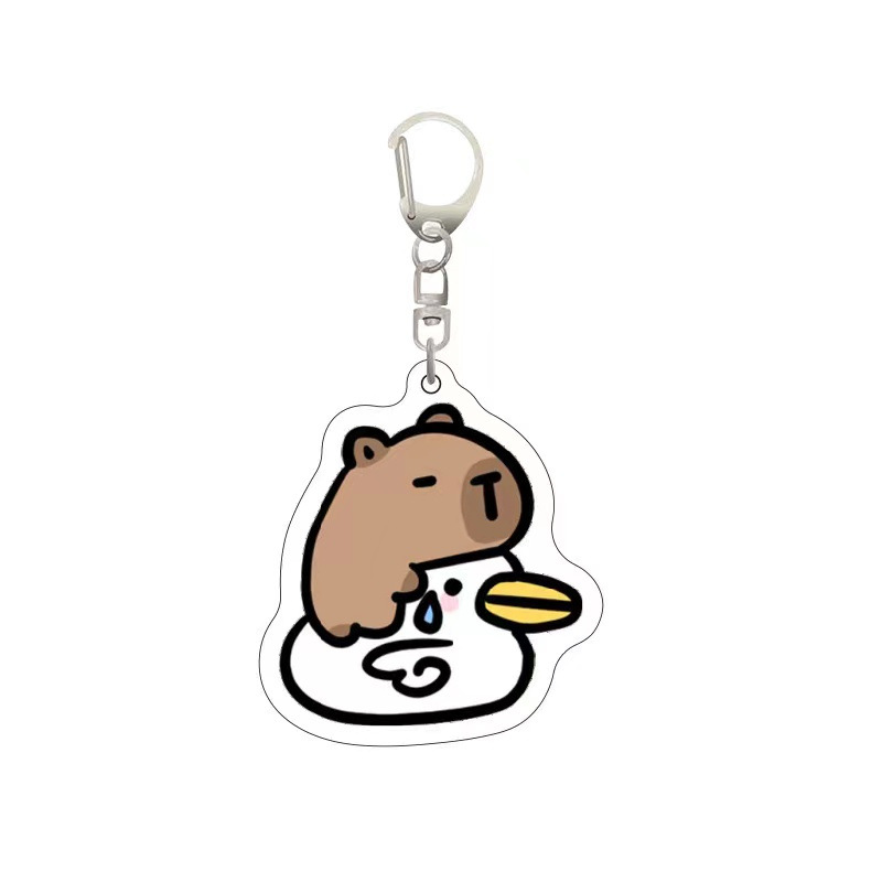 Mochila pequeña multifunción con diseño de capibara - Incluye monedero y bolsillo para auriculares - Estilo cartoon - Para organizar objetos pequeños