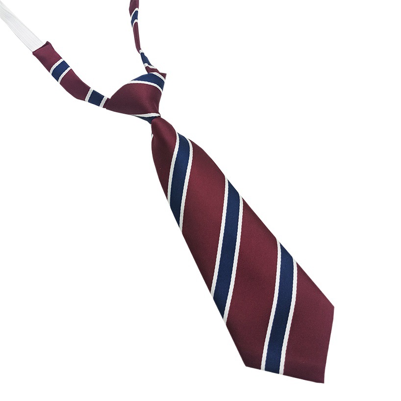 Corbata pequeña para niñas nuevas del fabricante de poliéster de seda Jacquard a rayas moda estilo universitario para niños JK corbata corta libre