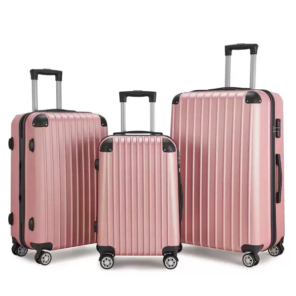 ABS factory three-piece foreign trade travel luggage 20/24/28-inch foreign trade trolley case zipper password box