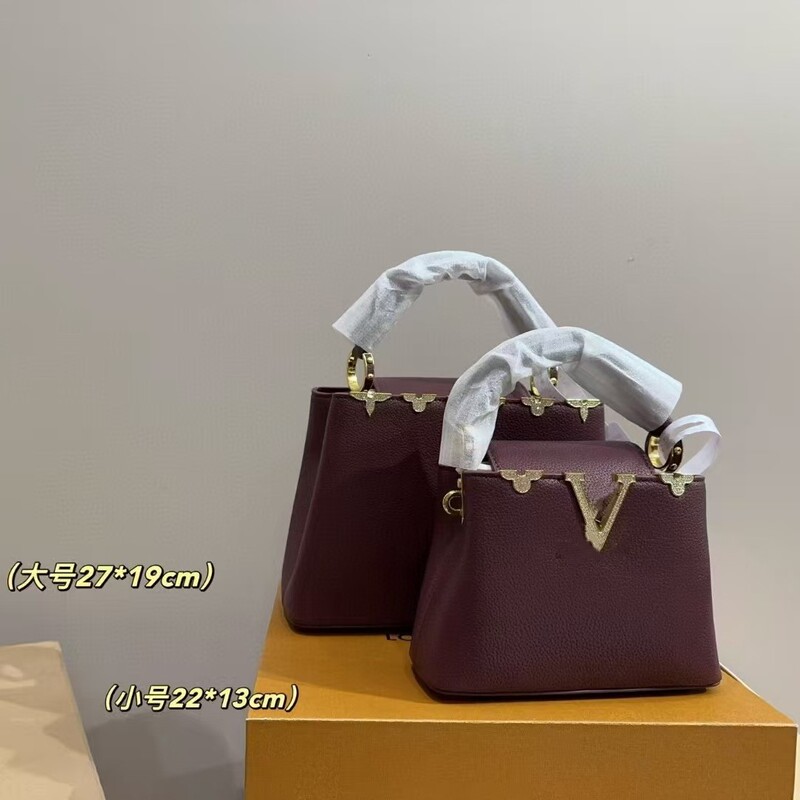 New Genuine Leather Capucines Women's Bag Cowhide Fashion Versatile Crossbody Handbag Factory Wholesale