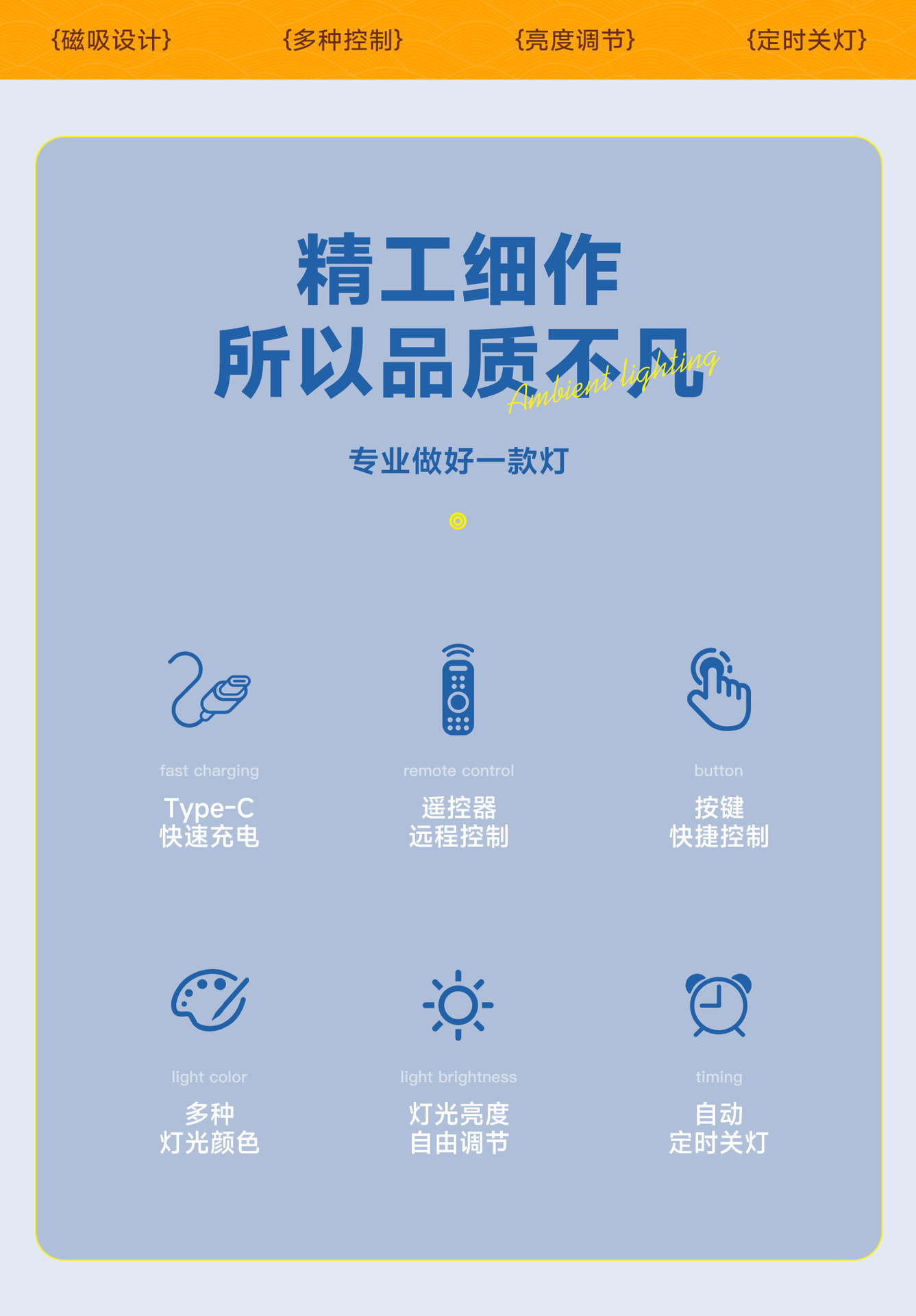 跨境e27充电灯泡大容量遥控定时调光RGB光源适用于无电源壁灯台灯