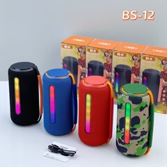 クロスボーダー BS-12 Bluetooth スピーカー屋外ポータブルデュアルスピーカーサブウーファーデスクトップカラフルなライトポータブルギフトオーディオ