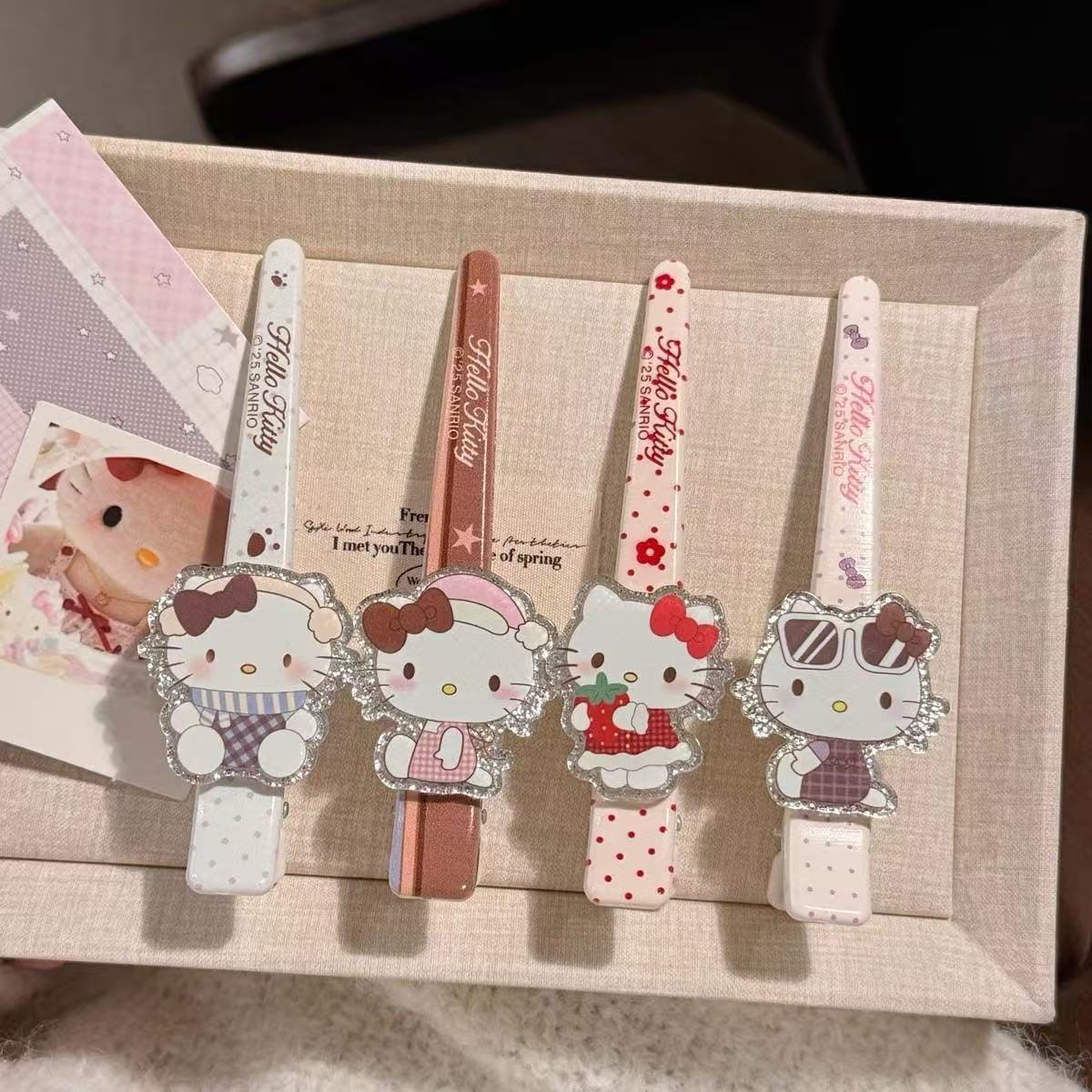 DT7152 커피 컬러 고양이 롱 포인트 클립