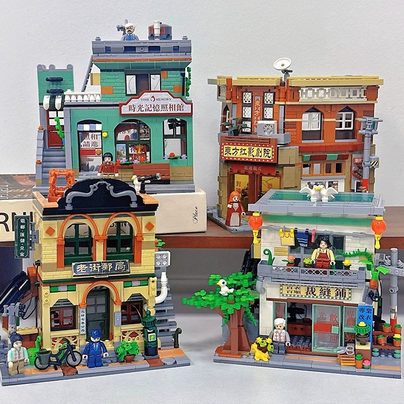 哲高 Mini Granules 613027 Cinema Retro Series Castle Building Street View Assembly Building Blocks Toys for Girls — перевод на русский недоступен (сохраните оригинал)