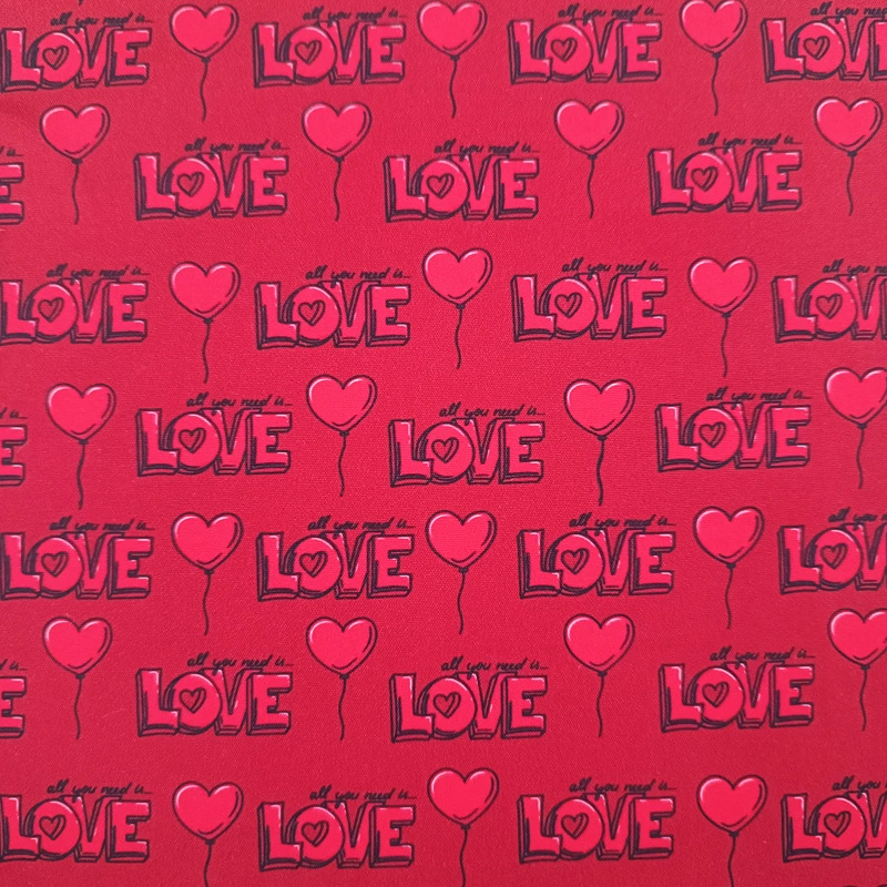 Amazon Valentine's Day Handmade cloth head cloth group DIY patchwork love plaid letter digital printing fabric
