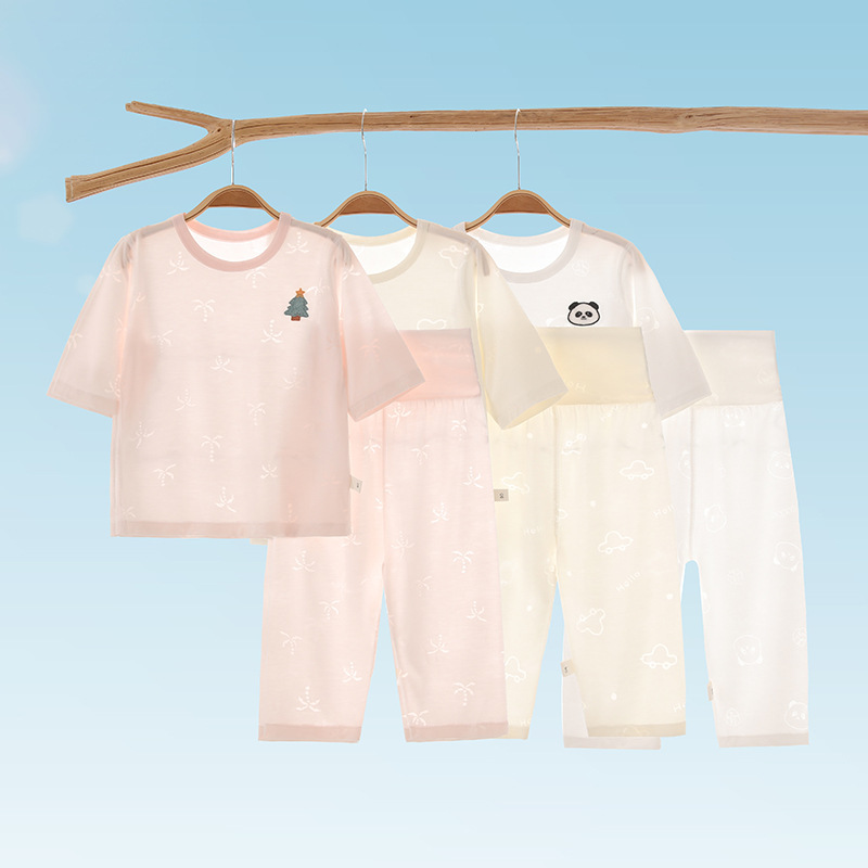 【Clearance of Discontinued Sizes 2-Piece Set】Baby Clothes Summer Class a Thin Style Summer Short-Sleeve Separate Set for Boys and Girls