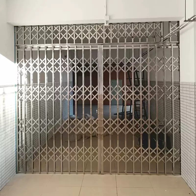 住宅楼道推拉入户门 家用阳台防盗不锈钢拉闸门伸缩门折叠推拉门