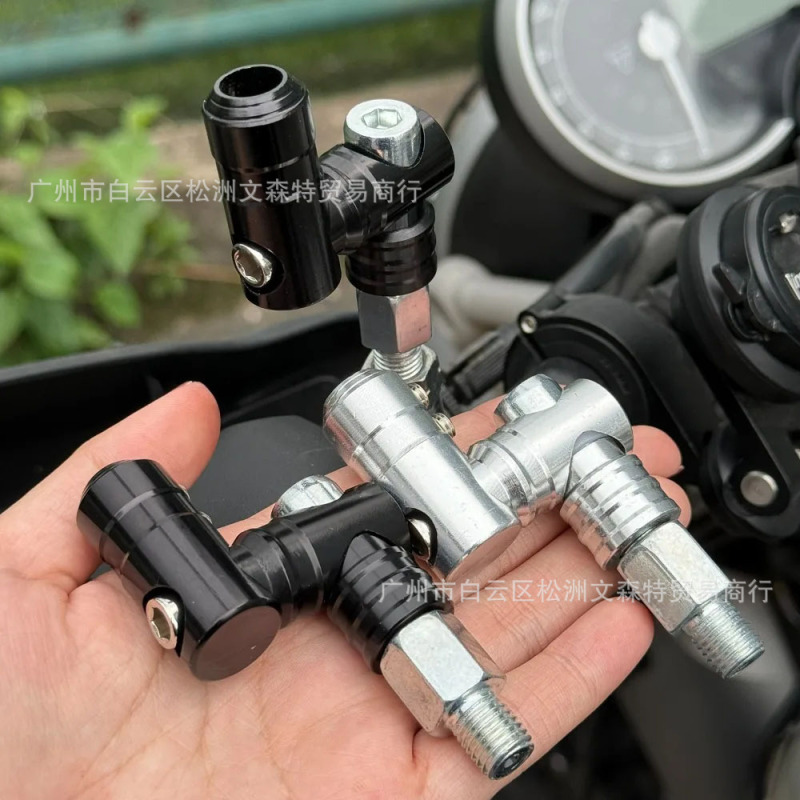 東南アジアの売れ筋オートバイ改造アクセサリーバックミラーネジ 360 ° アルミニウム合金ミラーベースの高さを高めるアダプターミラーコード|undefined