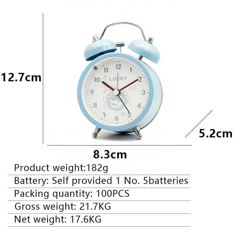 Nuevos estudiantes de secundaria y secundaria transfronterizos timbre de escritorio de metal pequeño reloj de despertador para niños lindos dormitorios animados mini despertador image 7