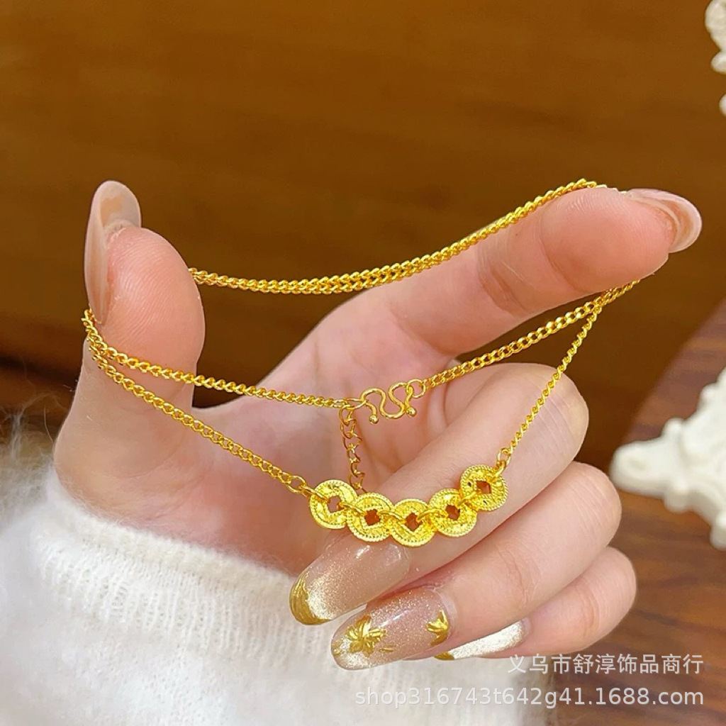 분쇄된 얼음 오제 동전 목걸이