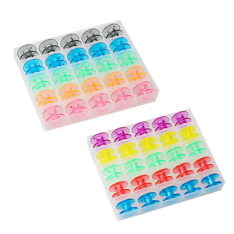 多功能家用电动缝纫机盒装25个彩色梭芯  2518P线芯 25格梭芯套装