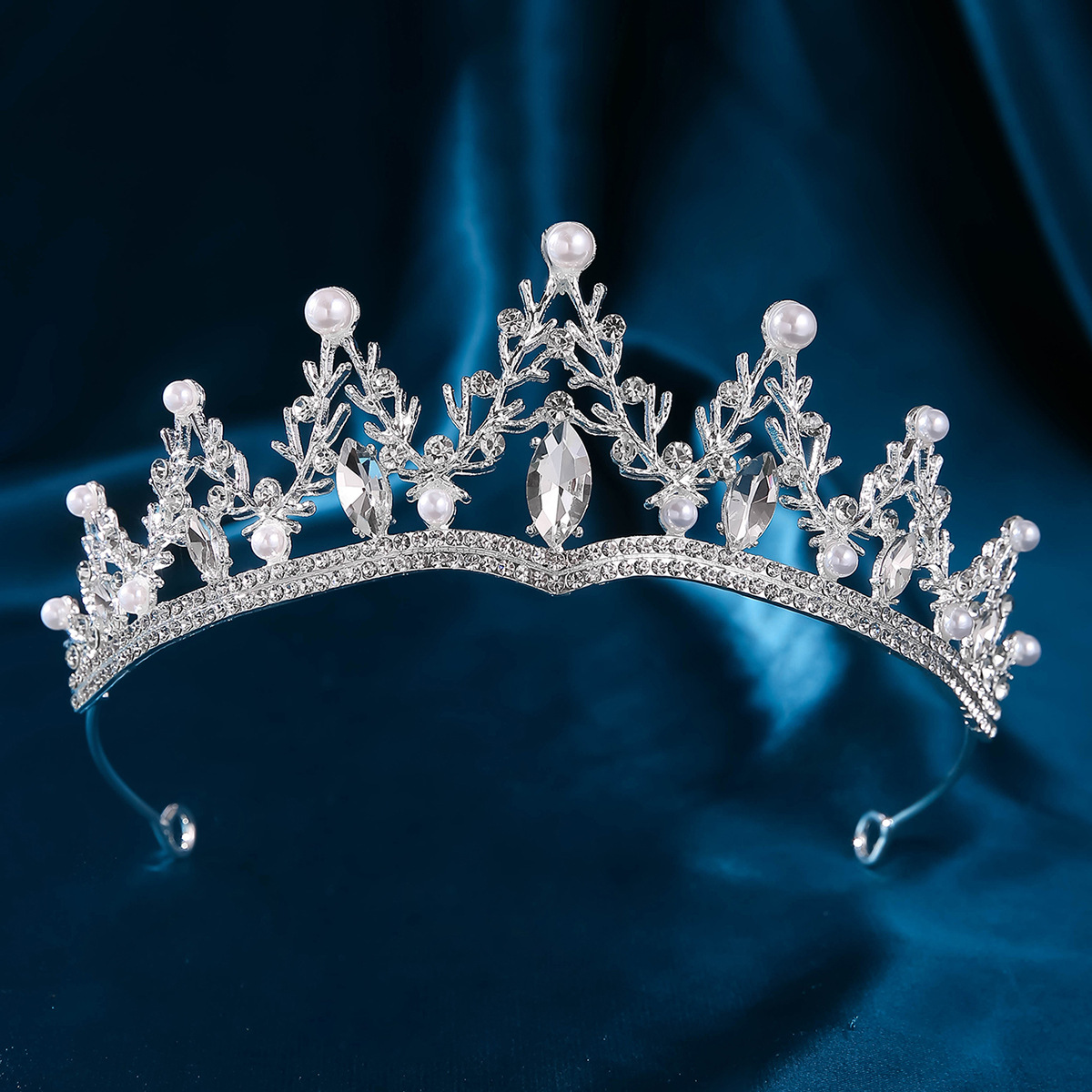 Korean Princess Crown Birthday Wedding Hair Accessories Alloy Headband Queen Small Diamond Crystal Bridal Crown Headwear