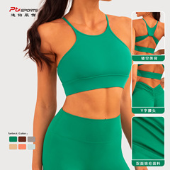 歐美新款高強度運動內衣褶皺健身褲運動套裝女三件套