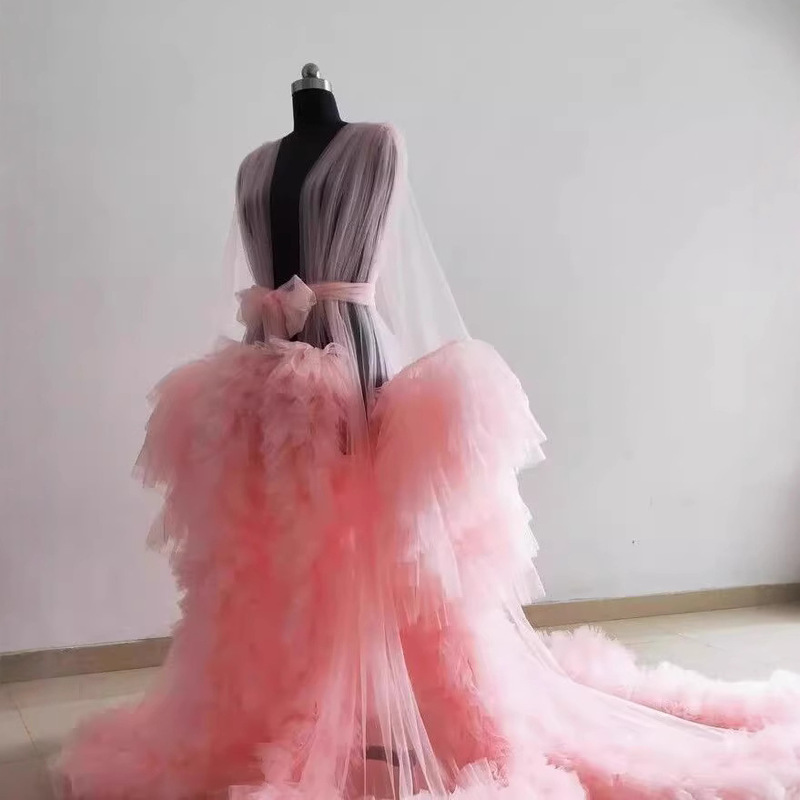 Women's banquet high-grade mesh trailing dress bridal long luxury heavy-duty morning gown studio photography maternity dress